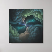 Arte Abstrata em Tela de Nuvem Cósmica na Parede