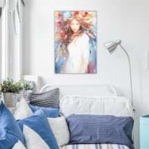 Arte Abstrata em Tela de Parede Anjo Vibrante 