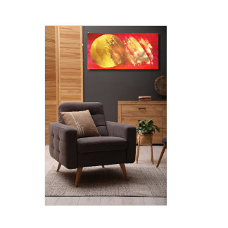 Impressão Em Tela Arte Abstrata em Tela Esticada Impressa em Dourado