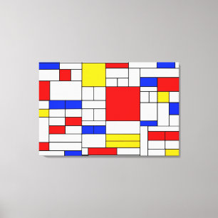 Impressão em Tela Arte Abstrata Estilo Piet Mondri