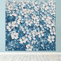 Arte abstrata floral azul densa para parede