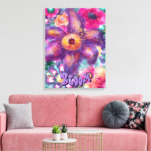 Arte Abstrata Floral Caprichosa Personalizada em A