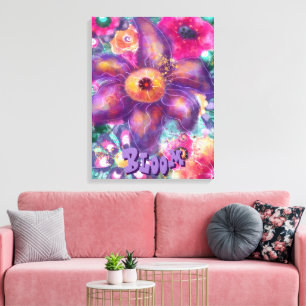 Impressão Em Tela Arte Abstrata Floral Caprichosa Personalizada em A