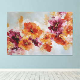 Impressão Em Tela Arte Abstrata Floral Texturizada Vibrante para Par
