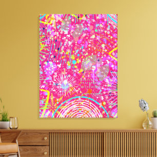 Impressão Em Tela Arte Abstrata Maximalista: a Loja de Doces
