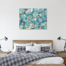 Impressão Em Tela Arte abstrata mista em aqua turquesa e ferrugem