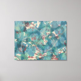 Impressão Em Tela Arte abstrata mista em aqua turquesa e ferrugem