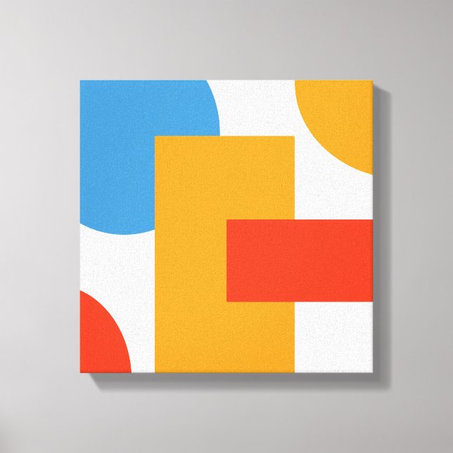 Impressão Em Tela Arte Abstrata Moderna Formas Geométricas (Frente)