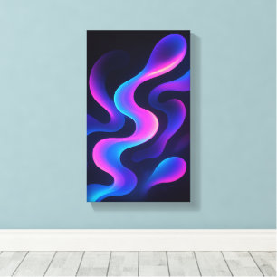 Impressão Em Tela Arte Abstrata Neon Dreams para Parede Moderna e
