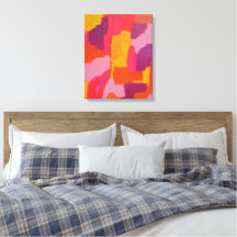Arte abstrata ousada rosa e amarelo