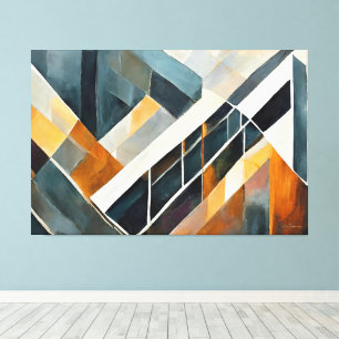 Impressão Em Tela Arte abstrata pintada tom terroso