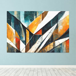 Impressão Em Tela Arte abstrata pintada tom terroso