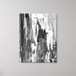 Impressão Em Tela Arte Abstrato branca e preto "derretido"