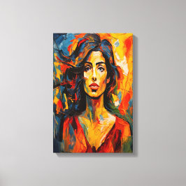 Impressão Em Tela Arte Abstrato de Expressionista Negrito