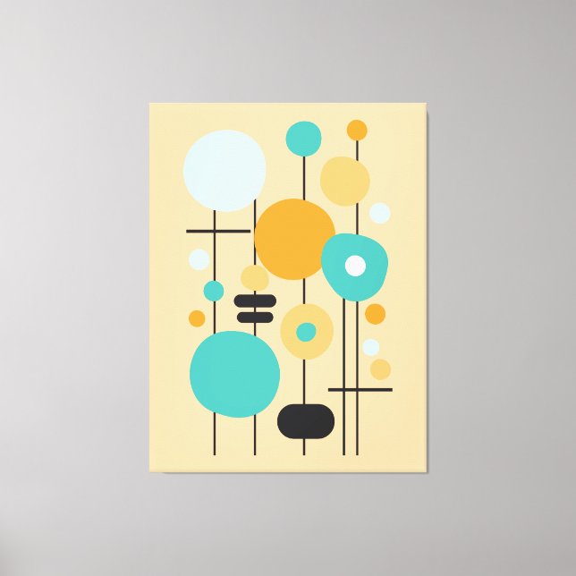 Impressão Em Tela Arte Abstrato de Teal Geométrico Moderna (Frente)