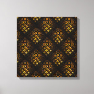 Impressão Em Tela Arte abstrato elegante moderno boho dourado padrão