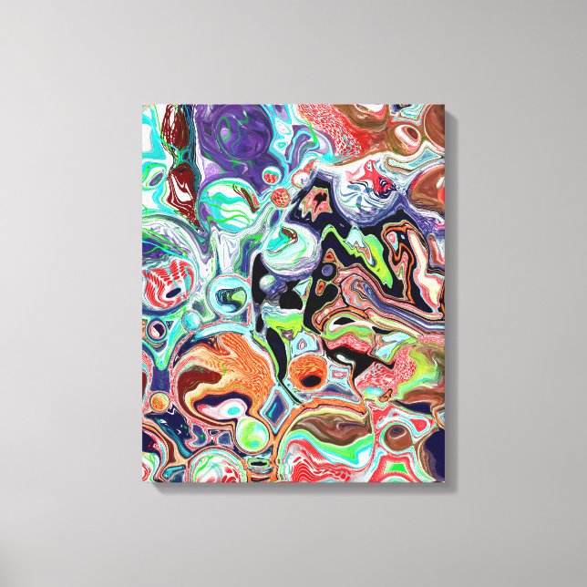 Impressão Em Tela Arte Abstrato fluida colorida moderna (Frente)