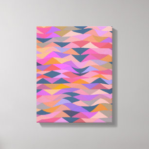 Impressão Em Tela Arte Abstrato Geométrica Colorida Moderna em Púr