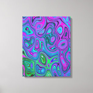 Impressão Em Tela Arte abstrato groovy com Magenta e Verde Lima Márm