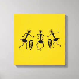 Impressão Em Tela Arte africana, dança feliz