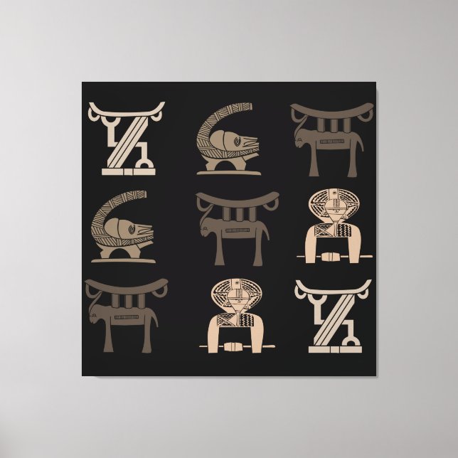 Impressão Em Tela Arte africana moderna abstrata contemporânea (Frente)