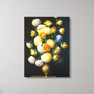Impressão Em Tela Arte AI - Belo Convênio Floral: Vida Estática