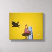 Arte Amarelo Rosa do Poste de Luz de Langley Crow