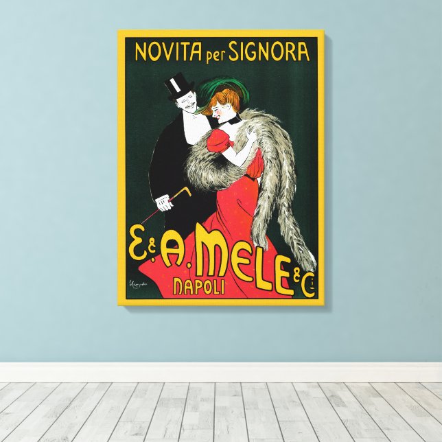 Impressão Em Tela Arte Antiga Art Nouveau, Moda Italiana Amor Romanc (Insitu(piso de madeira))