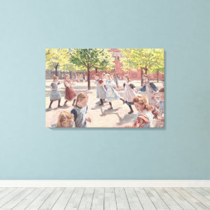 Impressão Em Tela Arte Antiga Impressionista de Parque Ensolarado