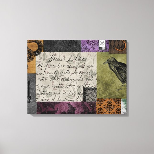 Impressão Em Tela Arte Apothecária Medieval Gótica do Halloween (Frente)