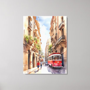 Impressão Em Tela Arte aquarela de Barcelona