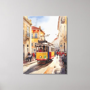 Impressão Em Tela Arte aquarela de Lisboa