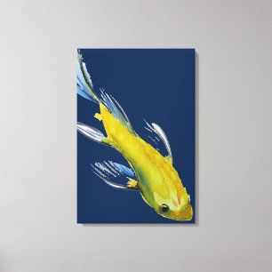 Impressão Em Tela Arte aquarela japonesa amarela