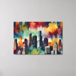 Impressão Em Tela Arte aquosa de Chicago