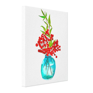 Impressão Em Tela Arte aquosa Red Berries