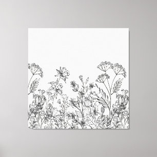 Impressão Em Tela Arte botânica impressa de flores silvestres