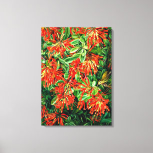 Impressão Em Tela Arte botânica: Queimando Bush e Emu Wren do Chile