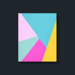 Impressão Em Tela Arte Bright Modern Geométrica Formas | Teal e Rosa<br><div class="desc">Um design geométrico abstrato colorido,  com cores brilhantes e arrojadas,  de cor rosa quente,  turquesa e amarelo.</div>