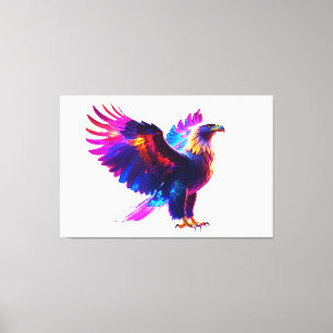 Impressão Em Tela Arte brilhante colorida - Pássaro Neon Vibrante