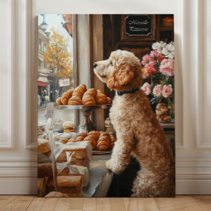Impressão Em Tela Arte Caprichosa de Goldendoodle - Padaria Francesa