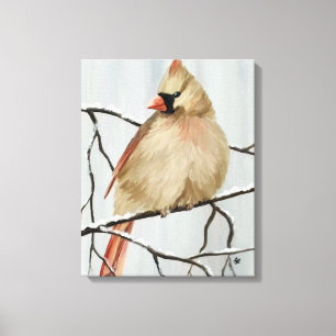 Impressão Em Tela Arte Cardinal de Aves Norte feminina