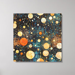 Impressão Em Tela Arte Celestial Dourada da Galáxia