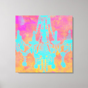 Impressão Em Tela Arte Chandelier em Verdes e Golds,