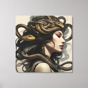 Impressão Em Tela arte cobra mulher
