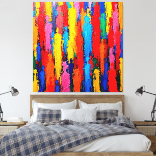 Impressão Em Tela Arte Colorida de Conexão Humana