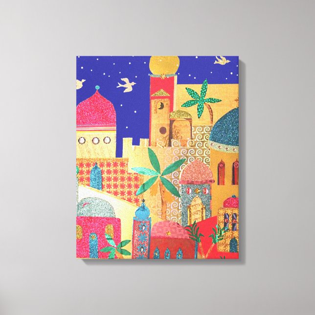 Impressão Em Tela Arte Colorida de Jerusalém (Frente)