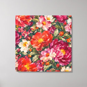 Impressão Em Tela Arte Colorida de Parede em Tela com Flores Jardi