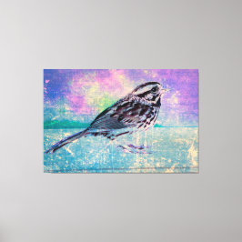 Impressão Em Tela Arte Colorida de Pássaros Abstrato: Canhão Vibrant