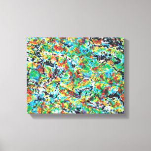 Impressão Em Tela Arte colorida de primavera verde-azul