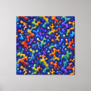 Impressão Em Tela Arte Colorida de Rabiscos